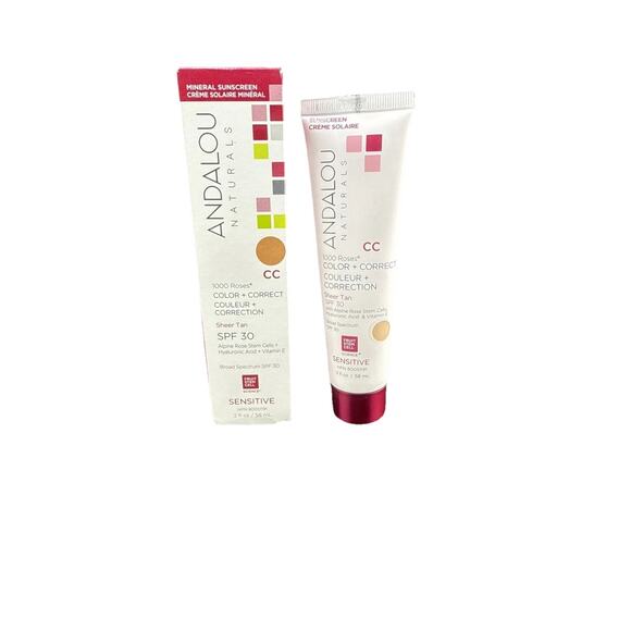 Andalou Naturals CC 1000 Roses Color Correct Sheer Tan with SPF 30 FREE SHIPPING - Picture 1 of 2